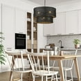 thumbnail image 7 of Golden Lighting 1084-6 BLK-BW 6 Light Erma Chandelier, Matte Black & Black Wicker, 7 of 7
