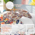 thumbnail image 3 of Boho Flowers Bedding 3 Piece Duvet Cover Set California King, Abstract Bohemian Colorful Retro Floral Soft Microfiber Comforter Cover with Zipper Closure & Pillowcases, FadeResistant Quilt Cover, 3 of 9