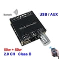 thumbnail image 3 of 2X50W Bluetooth 5.0 Power Amplifier Class D Audio 10W-200W HiFi Stereo Wireless Music Player USB Sound Card Digital AMP, 3 of 5