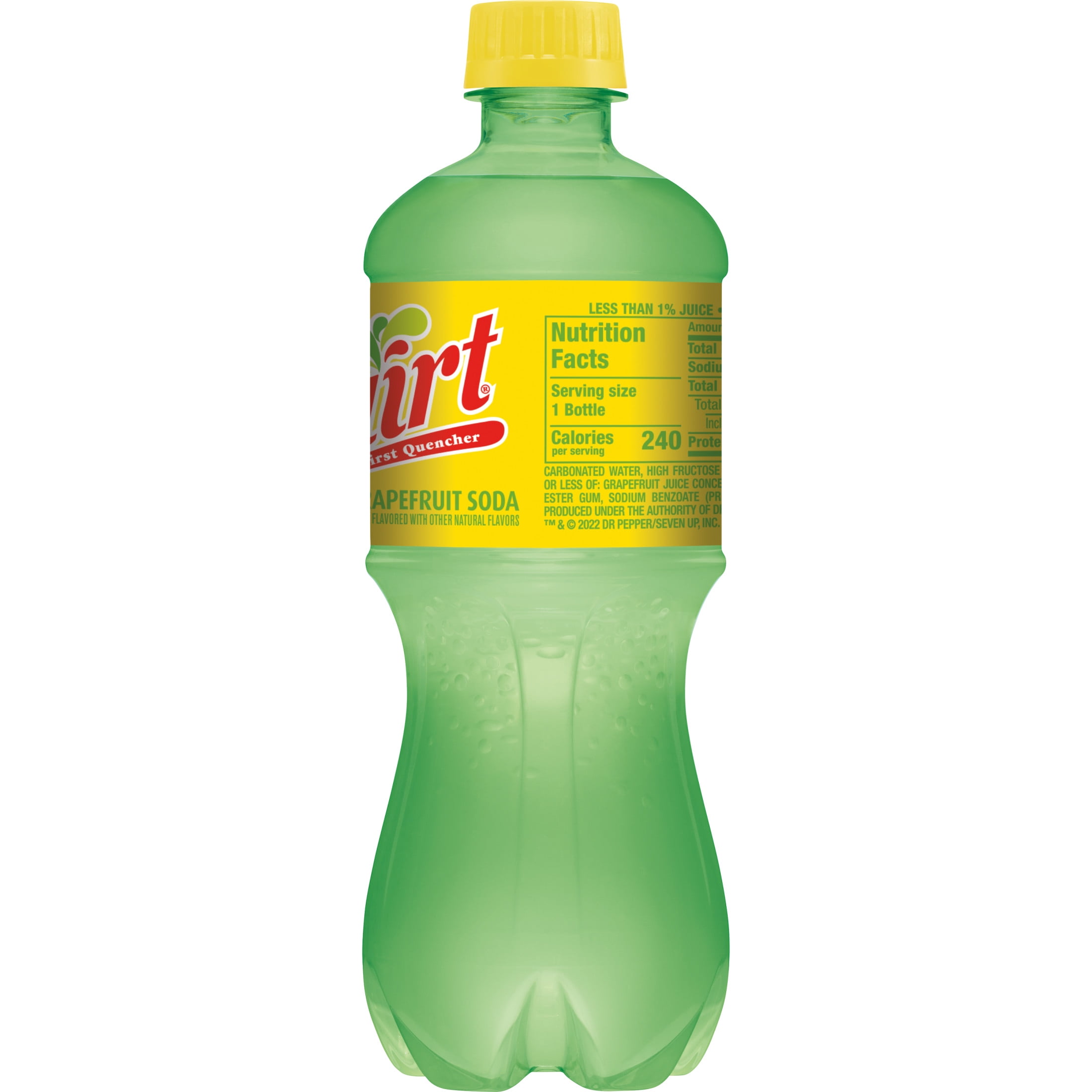 Squirt Caffeine Free Grapefruit Soda Pop, 20 fl oz, Bottle