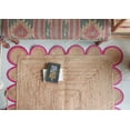 thumbnail image 3 of Chouhan Rugs Natural Jute Pink Scalloped Rug Bohemian Rug Decor Rug Handwoven Rug Custom Rug Decorative Rug, 3 of 6