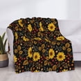 thumbnail image 3 of Disketp Fall Daisy Leaf Flannel Blankets - Thick and Warm Blanket for Winter, Soft Fuzzy Plush King Blanket for All Seasons-80"x60", 3 of 6