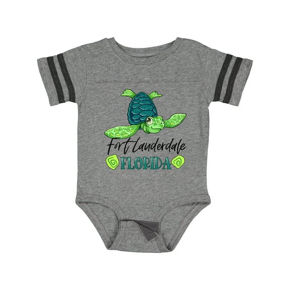 Inktastic Fort Lauderdale, Florida Happy Sea Turtle Boys or Girls Baby Bodysuit