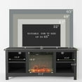 thumbnail image 2 of Furmax Classic 4 Cubby TV Stand for TVs up to 65" with Fire Pit, Black, 2 of 6