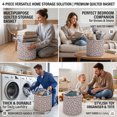 thumbnail image 6 of Floral Fabric Foldable Laundry Hamper with Handles Clothes Storage Bucket Large Capacity Collapsible for Nursery Bedroom Laundrys Room (Purple), 6 of 10
