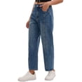 thumbnail image 4 of INSPIRE CHIC Women's Barrel Jeans High Waisted Casual 2025 Wide Leg Baggy Denim Pants M Vintage Blue, 4 of 6
