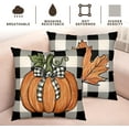 thumbnail image 5 of Fall Outdoor Throw Pillow Covers 20x20 Set of 2 Orange Pumpkin Maple Leaves Buffalo Plaid Autumn Decorative Pillow Cases Farmhouse Thanksgiving Cushion Cases for Couch Sofa, 5 of 6