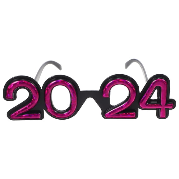 STRANDCHIC Rosy Number Glasses Party Props Set for New Year Celebration, Photo Booth, and Festive Decor Favors