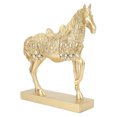 thumbnail image 2 of Desktop Horses Ornaments, Gold Horse Statue Robust Body  Symbolism Easy   For Bedroom For Family, 2 of 8