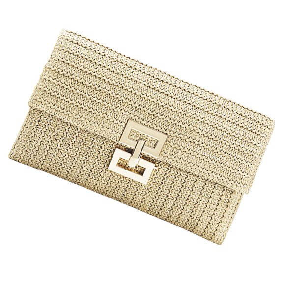 OUNONA Handwoven Rattan Bags for Women Stylish Compact Clutch Purse for Travel and Parties