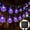 Purple light, variant on LED Solar String Lights Outdoor Crystal Ball String Light 8 Modes Lighting Solar Camping Lamp for Halloween Christmas Decoration