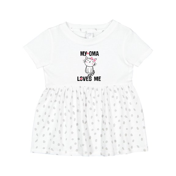 Inktastic My Oma Loves Me Girl Cat Girls Baby Dress