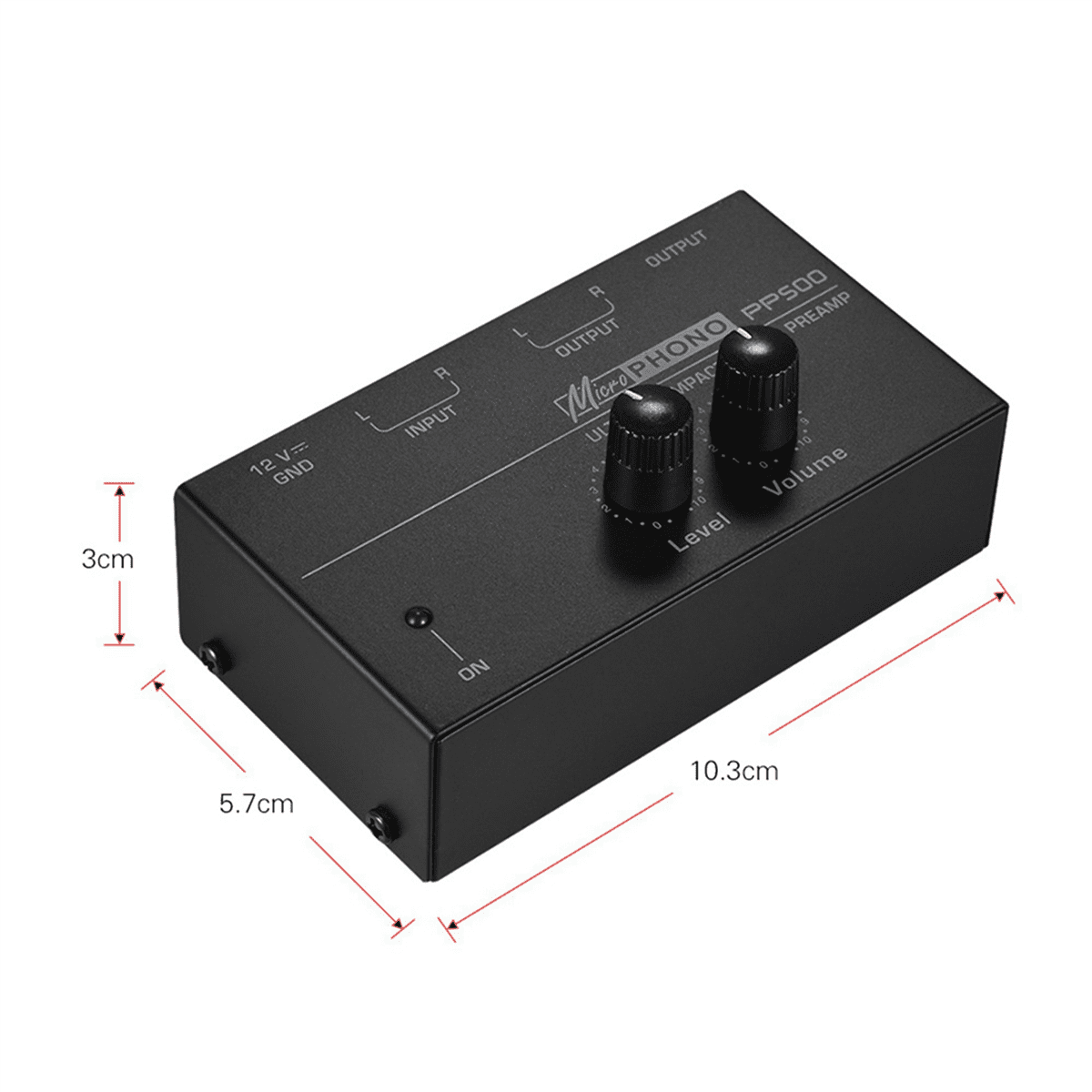 3X Ultra-Compact Phono Preamp PP500 with Treble Balance Volume Adjustment Pre-Amp Turntable Preamplificador US Plug