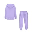 thumbnail image 4 of YNGKMEA Boys Girls Fall Winter Clothes 2 Piece Sweatsuits Set Cute Pullover Hoodies Sweatshirt Jogger Sweatpants Outfit Clothing Set Light Purple 9-10 Years, 4 of 6