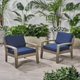 thumbnail image 6 of Wilcox Outdoor Acacia Wood Club Chairs with Sunbrella Cushions, Set of 2, , Gray and Sunbrella Navy Blue, 6 of 11