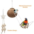 thumbnail image 3 of Juguetes para loros JanHm 7 piezas jaula para pájaros de coco natural con escalera columpio colgante hamaca para escalar escalera giratoria, 3 of 5