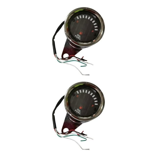 Maytalsory 60mm Universal Car Motorcycle Fuel Level LED Meter Display 12V Gauge Light Style A 2Set