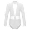 thumbnail image 3 of TSSOE Kids Girls Gymnastics Figure Ice Skating Dance Leotard Shiny Rhinestones Sheer Mesh Bodysuit White 8, 3 of 7