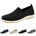 thumbnail image 4 of NOKIO Men's Knit L𝗈afers Laceless S𝗅ip On Flat Mules Shoes Fashion So𝗅id Color Sport Shoes Lightweight Breathable Casual Sneakers Wide Width Closed Toe Walking Shoes, 4 of 9