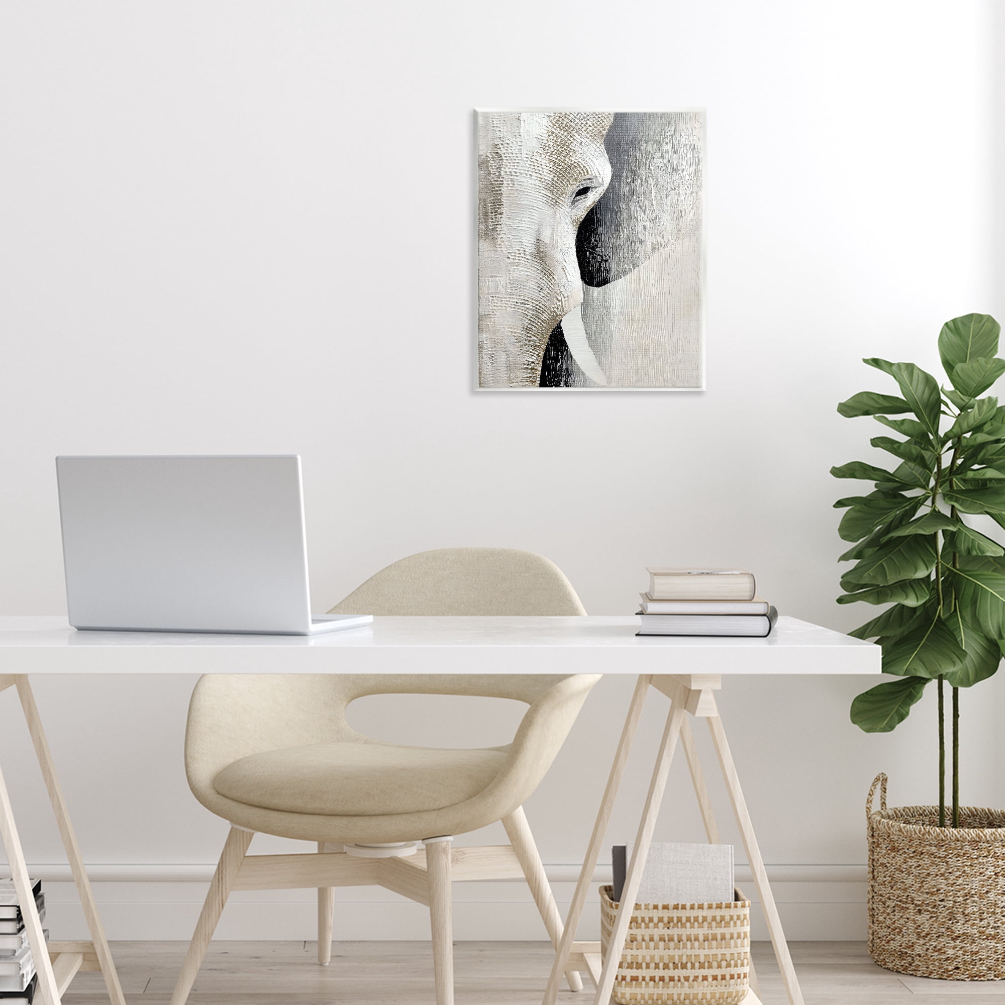 Stupell Industries Faux Textured Elephant Wall Plaque Art, design by LSR Design Studio