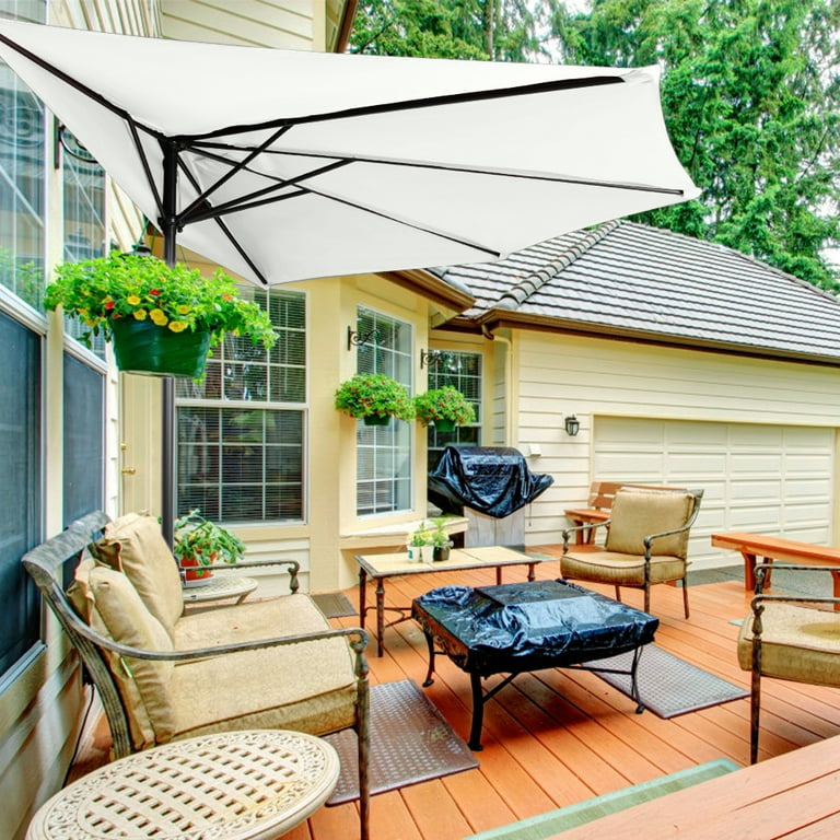 10ft half patio umbrella ABCCANOPY 7.5ft Outdoor Market Hand Push Patio Umbrella,12+Colors, Dark Gray