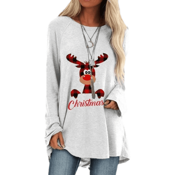 long sleeve christmas print shirts