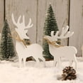 thumbnail image 4 of 2Pcs Reindeer Christmas Decorations Rustic Wooden Christmas Reindeer Figurine, Reindeer Decor for Home Decor Shelf Cabinet Table, Home Display, Tabletop (White), 4 of 7