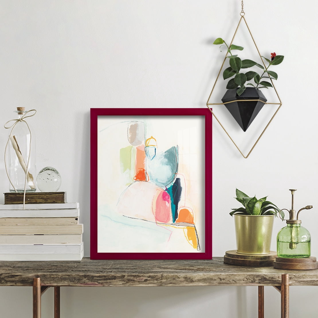 Factotum I -Framed Print w/glass-Cherry Red