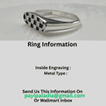Custom Checkered Pattern Silver Tone Band For Women Personalized Inside ...