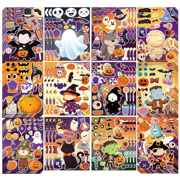 Make Your Own Halloween Party Game, Halloween Diy Stickers for Halloween Party Decorations