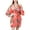 Coral, variant on Defitshape Women's Satin Kimono Robes Silk Short Floral Robe Bride Bathrobe Bridesmaid Party Holiday V Neck Spring Summer Soft Bath Robe Purple Small-X-Large