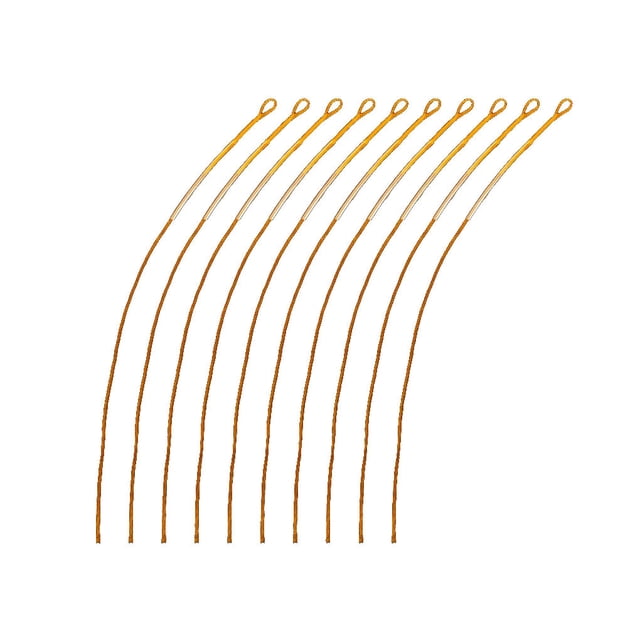 Lot de 10 Connecteurs de Pêche Extérieur Nylon Rallonge Boucles de Ligne de Mouche Accessoires Corde à Poisson Équipement Marquage Remplacement Jaune 20 Lb