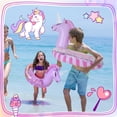 thumbnail image 3 of Hengguang Inflatable Pool Float Kids, Unicorn Swimming Ring with Glitters, Summer Outdoor Water Lounge Swim Tube Rings, Fun Beach Floaties Swim Floaty Pool Toys for Girls Boys 2-8 Years Old, 3 of 7