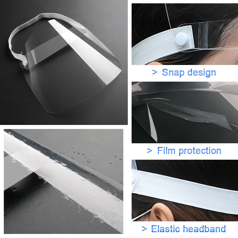 Salon World Safety FS-10 10-Pack Clear Full Face Shields – Protective Cover For Adults