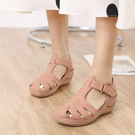 

Homedles Sandals for Women- Open toe Gift for Women Comfortable Summer Casual Flat Women Sandals Pink 42