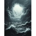 thumbnail image 1 of Qisvanset 12x16 Inch 2D Flat Framed Canvas Art, Serene Rain Cloud Minimalist Abstract Stormy Home Office Wall Decor, 1 of 5