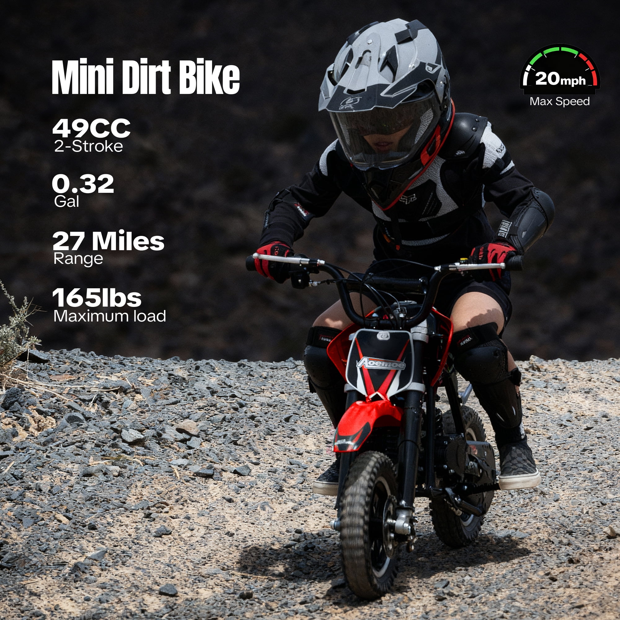 Aoemoe DB1 Gasoline 50CC Dirt Bike, RED