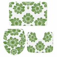 thumbnail image 2 of Spring Floral Bathroom Rugs Set Watercolor Vintage Green Flower Plant Non Slip Absorbent Soft Bath Mats 3 Piece Set with Bathroom Rug, U-Shaped Floor Mat, Toilet Seat Cover Small Size, 2 of 9