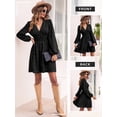 thumbnail image 7 of STARVNC Women Swiss Dot V Neck Smocked Waist Puff Long Sleeve Mini Dress, 7 of 7