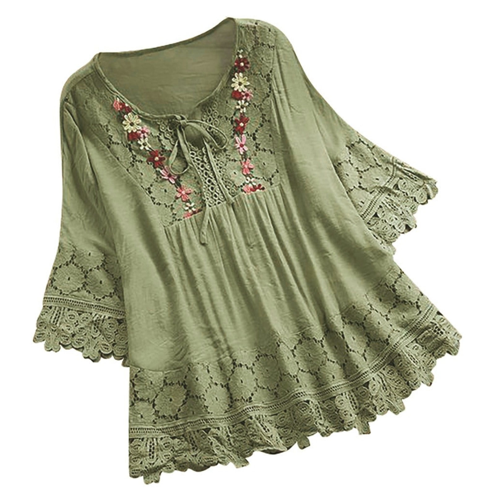 トップス Embroidery Patchwork Shirts 12410403 Embroidery Patchwork Shirts 12410403