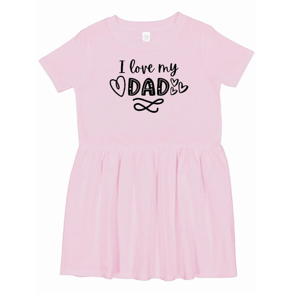 Inktastic I Love My Dad with Hearts Girls Toddler Dress