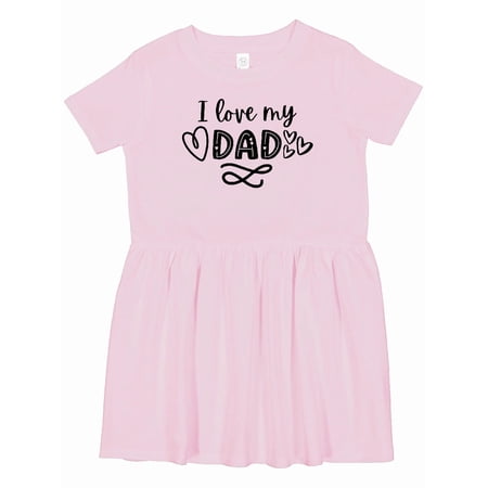 Inktastic I Love My Dad with Hearts Girls Toddler Dress