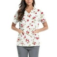 thumbnail image 2 of Plus Size Scrubs for Women Nurse Gifts Printed Tops Medical Nursing Stretchy Shirts, 2 of 5