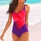 thumbnail image 4 of Trajes de Baño de una Pieza con Control de Abdomen para Mujer, Estilo Retro, Fruncido, Push Up, Acolchado, Estilo Vintage Púrpura M, 4 of 9