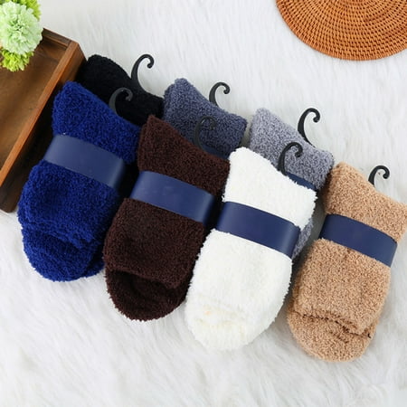 

GXSR Mens Fuzzy Socks Warm Winter FlufAF Cozy Slipper Fleece Socks for Men