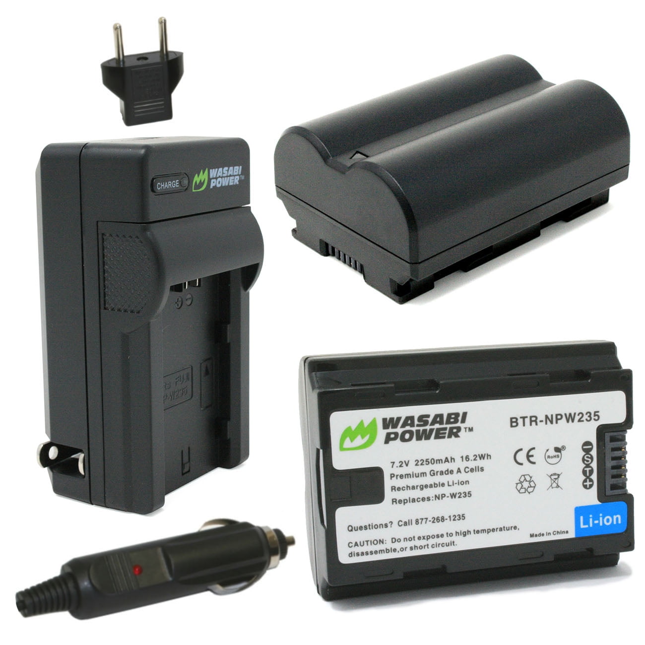 Wasabi Power Battery (2Pack) and Charger for Fujifilm NPW235