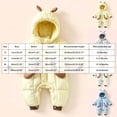 thumbnail image 4 of 18-24 Months Newborn Baby Winter Hooded Snowsuit Deer Ear Padded Romper Infant Zipper Warm Jumpsuit Outfit, 4 of 7