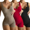 thumbnail image 3 of Women Yoga Romper Fitness Jumpsuit Gym Sports One-piece Backless Bodysuit Shorts, 3 of 4