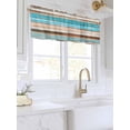 thumbnail image 3 of Valances for Windows Turquoise Brown Gradient Rod Pocket Cafe Window Treatments Valance Curtains for Kitchen Bathroom Laundry Basement Windows 42"x18", 3 of 9