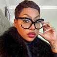 thumbnail image 2 of - Oversized Clear Glasses Blue Light Blocking Non-prescription Fake Round Eyeglasses, 2 of 4